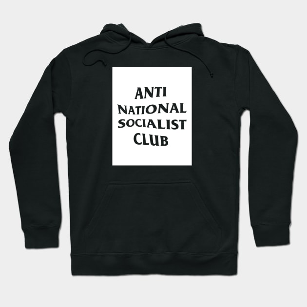 Anti Nazi Club Rectangle (White) Hoodie by Graograman